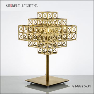 Hollow out stainless steel table lamp