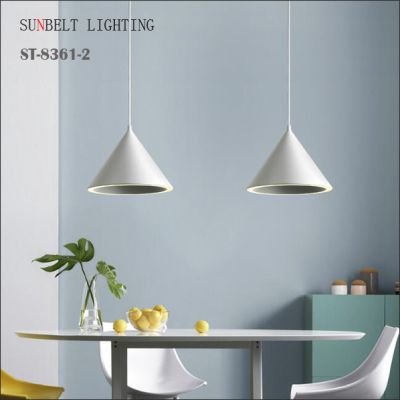 Two head LED cone-shaped iron pendant lamp